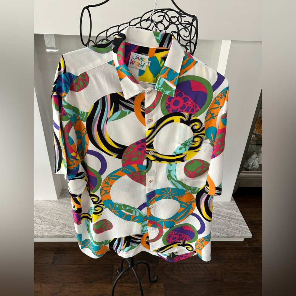 Jams World Geometric Design Short Sleeved Shirt